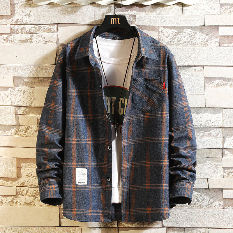 Flannel Shirt Lined - 2027 Summer Men's Plaid Shirt Button