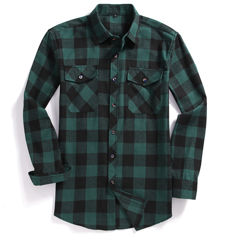 Fall Men's Long-Sleeved Casual - Flannel Shirt Lined review and price