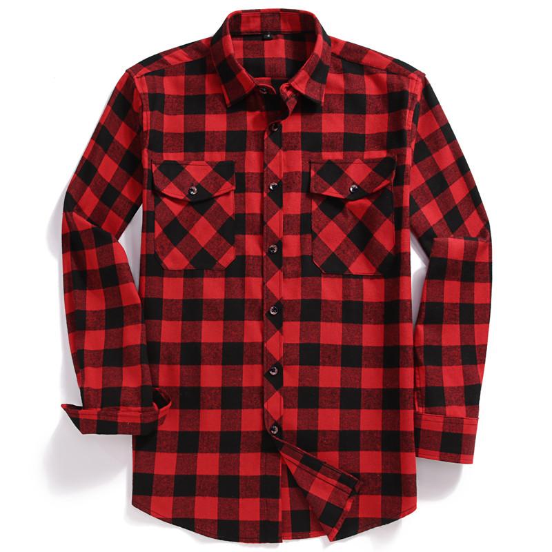 Fall Men's Long-Sleeved Casual - Flannel Shirt Lined review and price