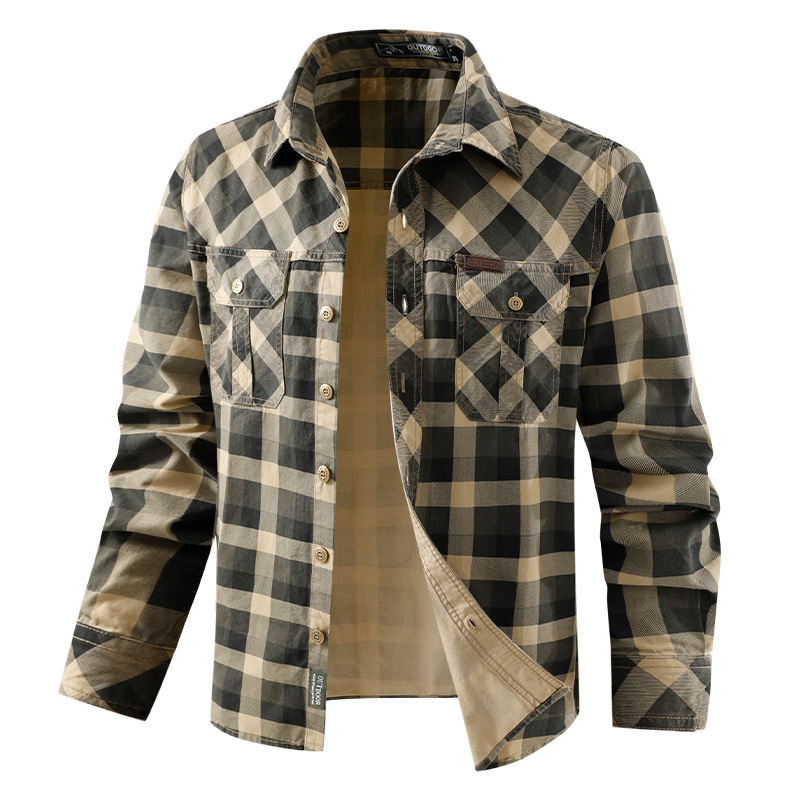 Men's Retro Workwear Checkered - Flannel Shirt Lined review and price