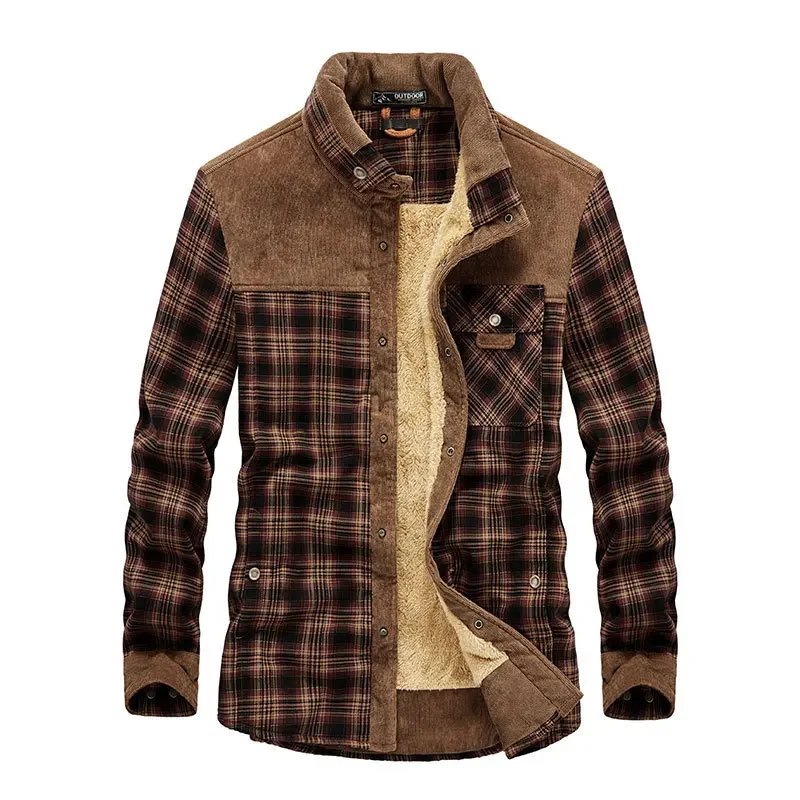 Men Plaid Shirts Winter Jacket - Flannel Shirt Lined review and price